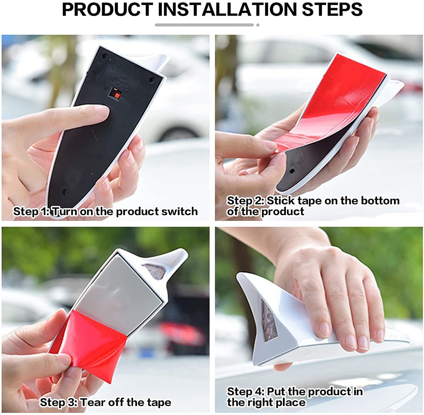 Solar-Powered Flashing LED Shark Fin Tail Light