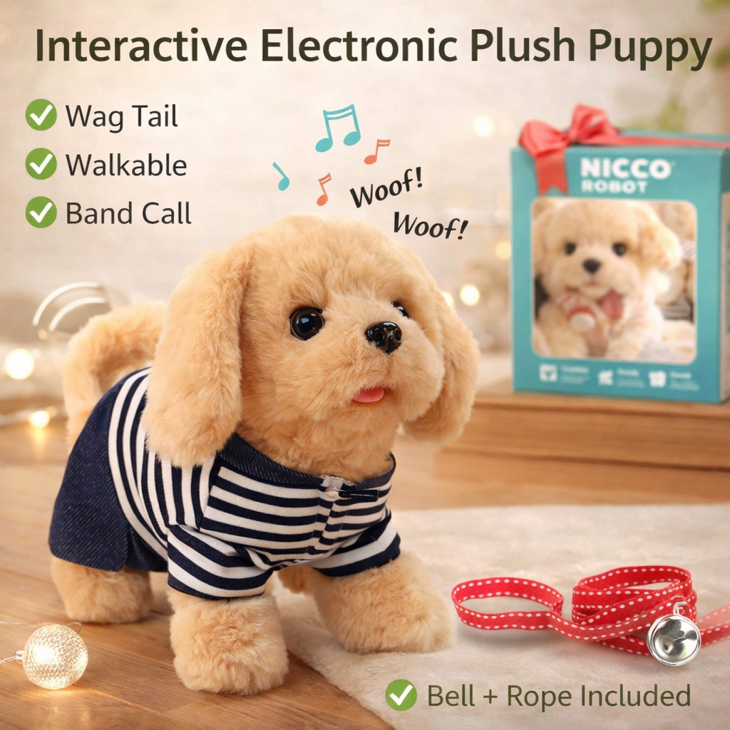PupTales™ Electronic Plush Puppy Interactive Toys | Walks, Barks, Shake Tail