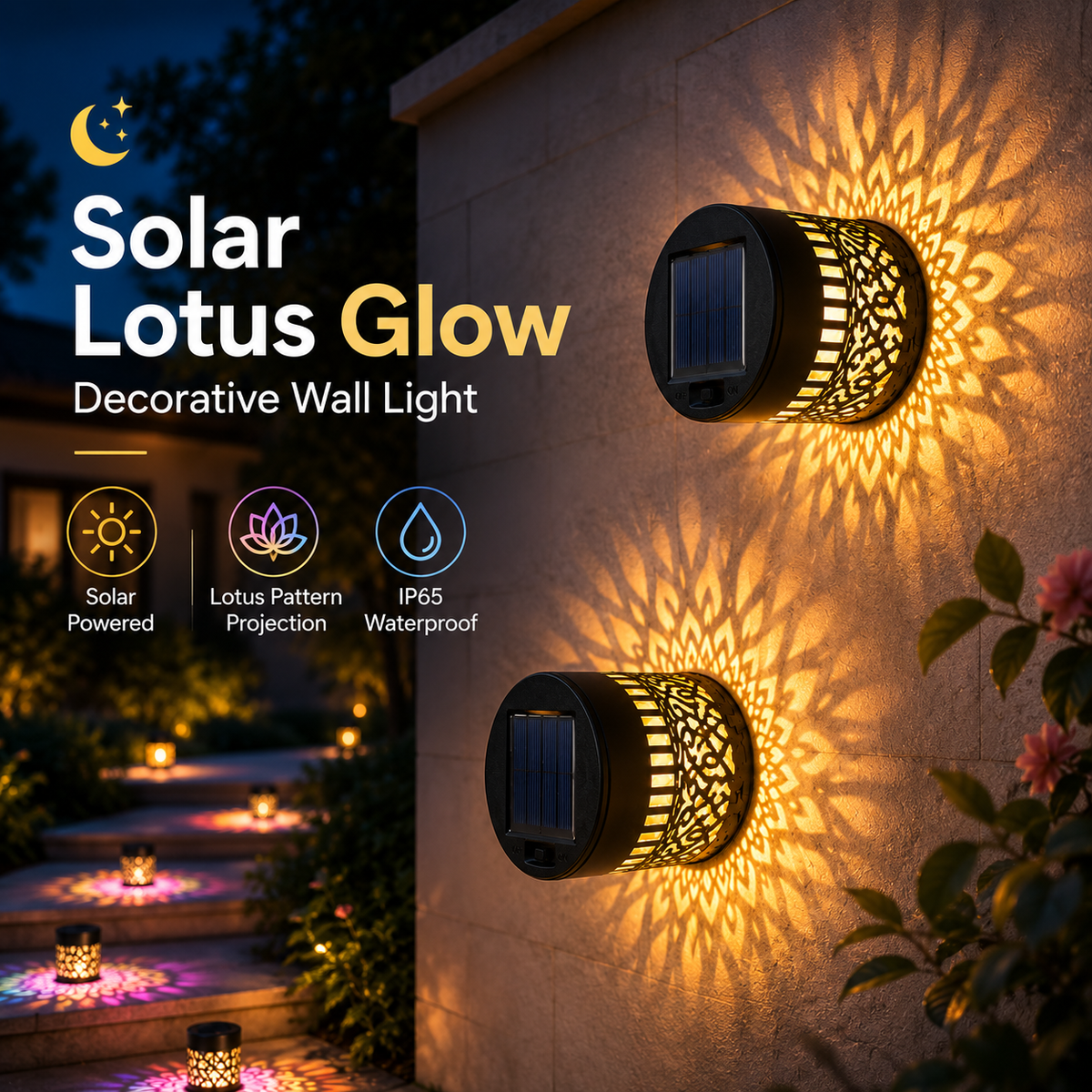 AuraGlow™ Solar Mandala Wall Light
