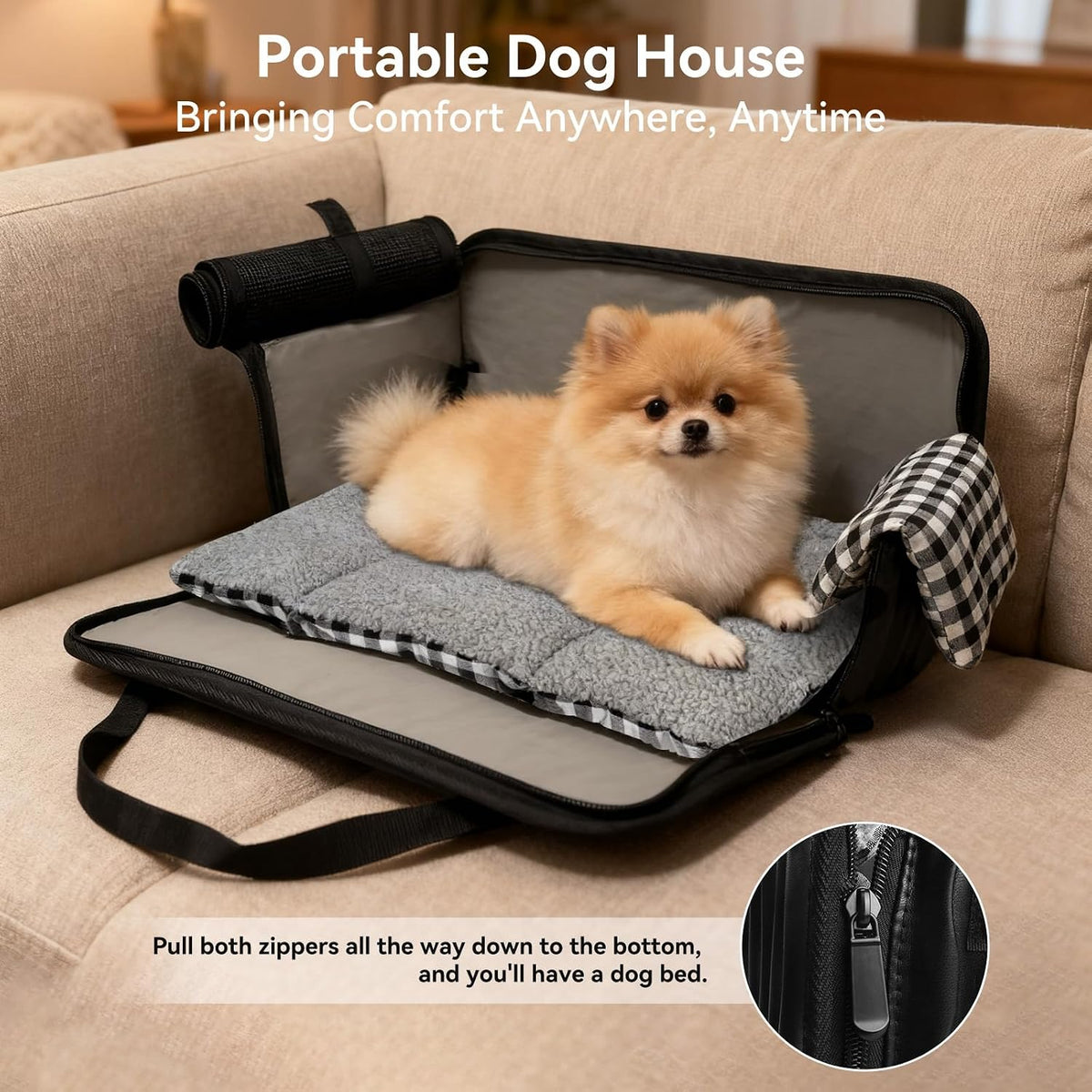 2-in-1 Center Console Pet Car Seat for Small Dogs & Cats