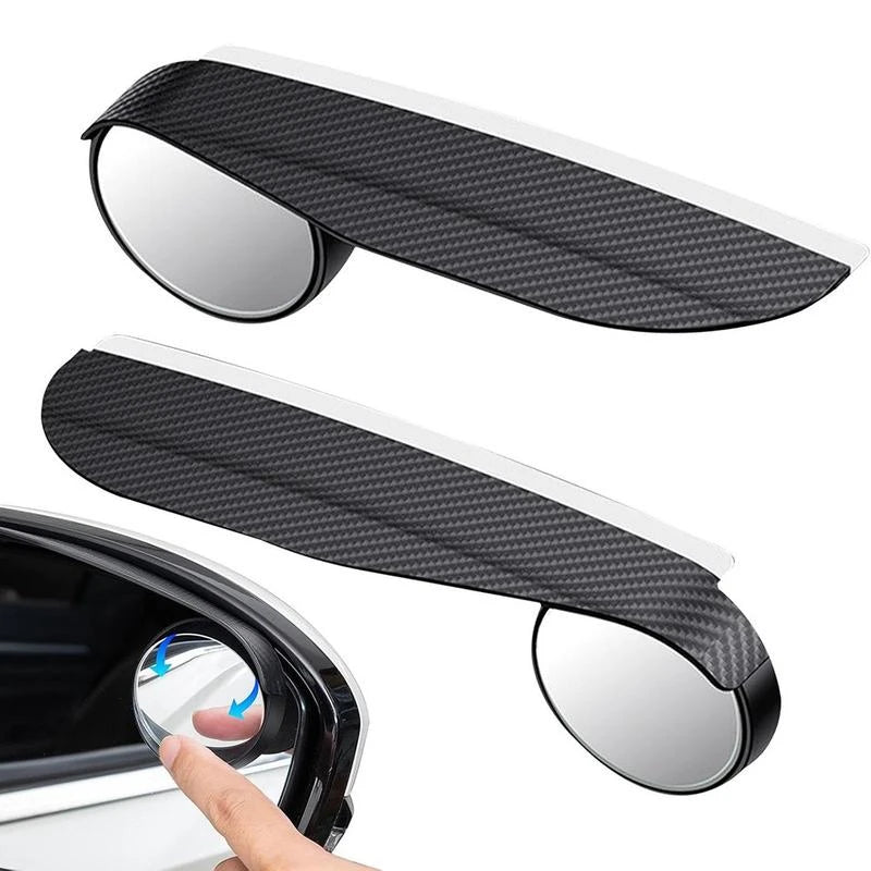 360° Blind Spot Mirror Rain Guard - Carbon Fiber