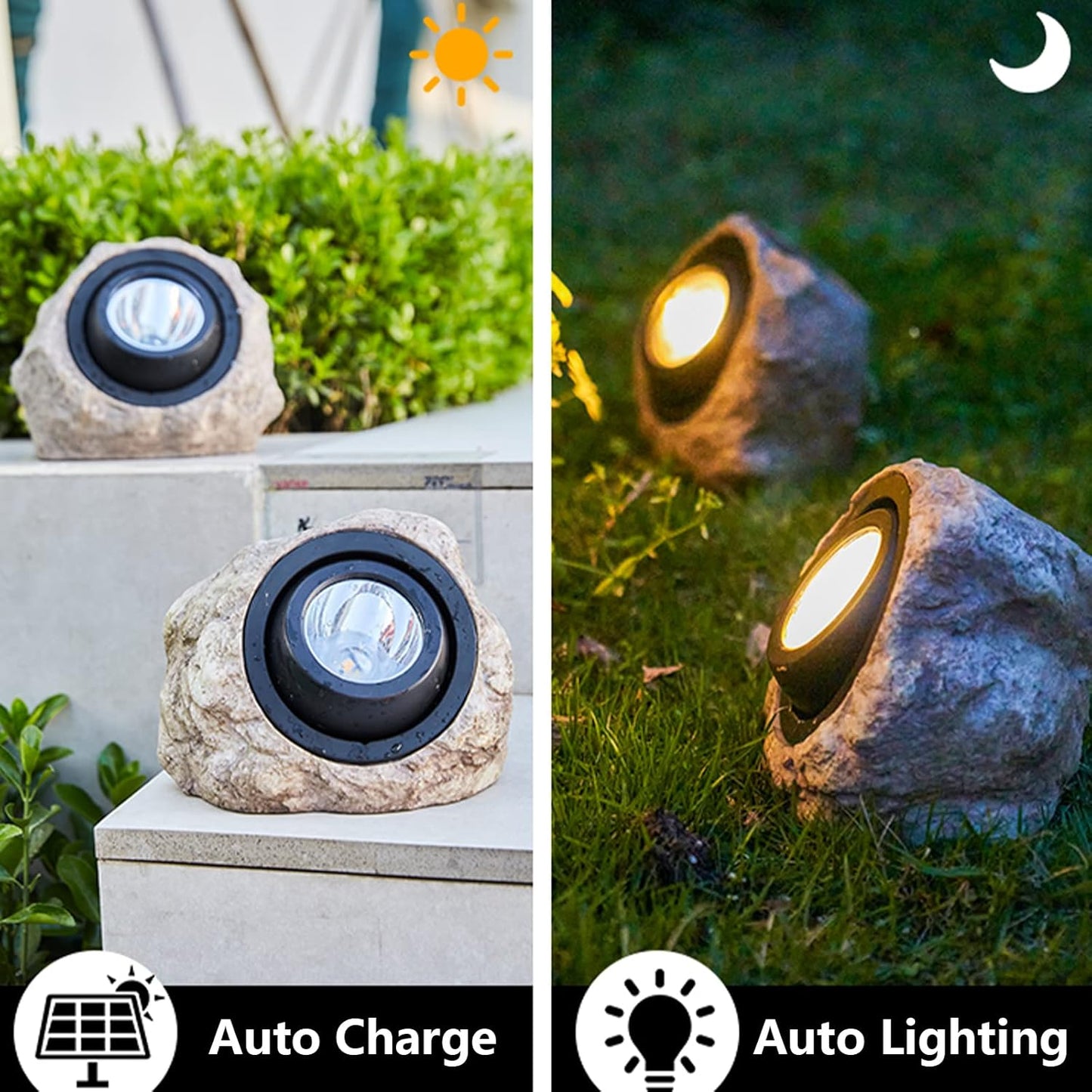 Solar LED Rock Garden Light (Waterproof)
