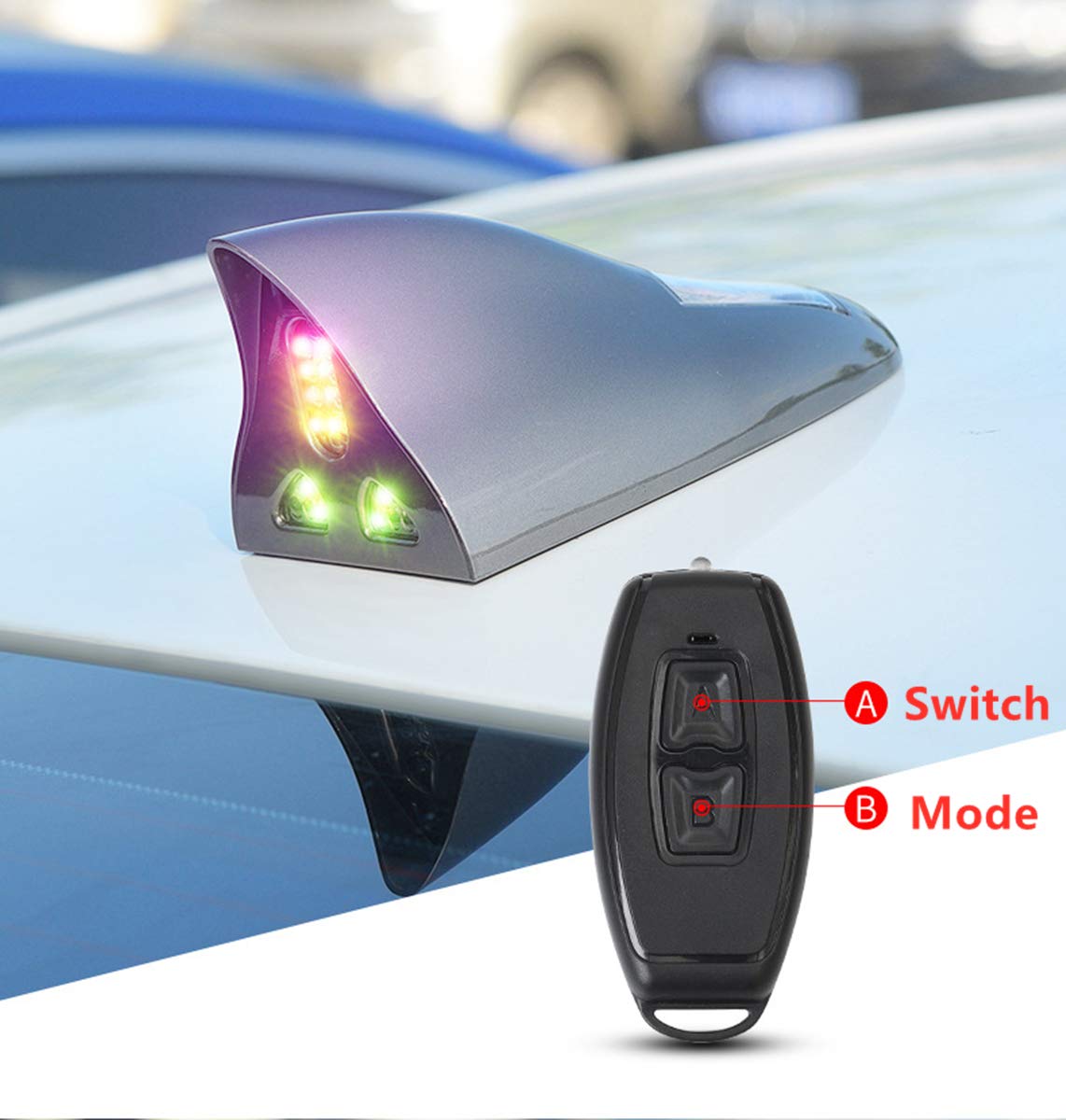 Solar-Powered Flashing LED Shark Fin Tail Light