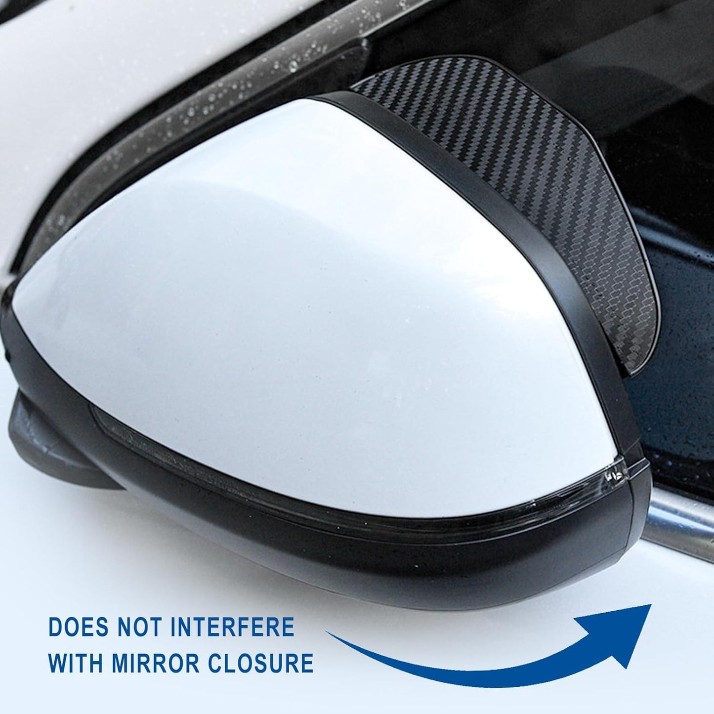 360° Blind Spot Mirror Rain Guard - Carbon Fiber