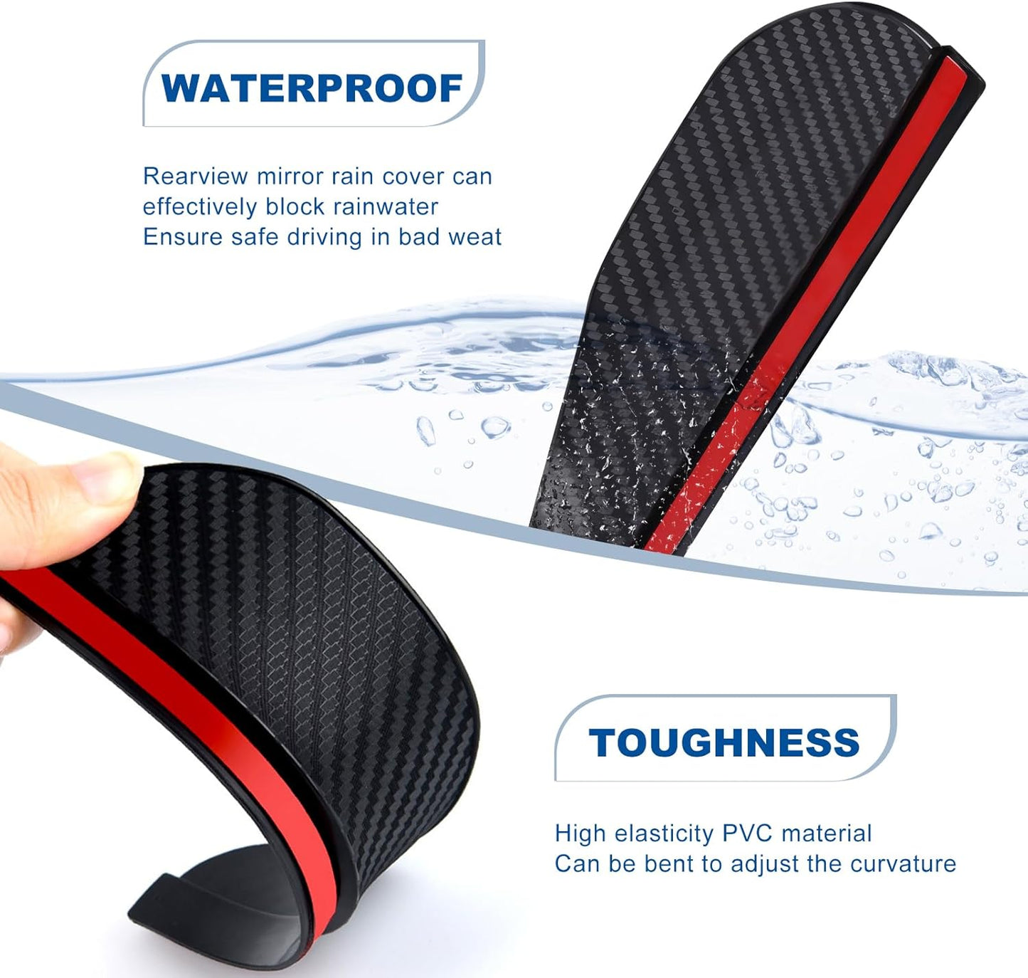 360° Blind Spot Mirror Rain Guard - Carbon Fiber