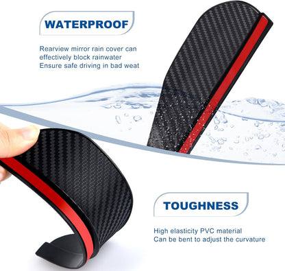 360° Blind Spot Mirror Rain Guard - Carbon Fiber