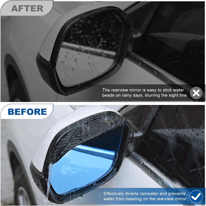 360° Blind Spot Mirror Rain Guard - Carbon Fiber