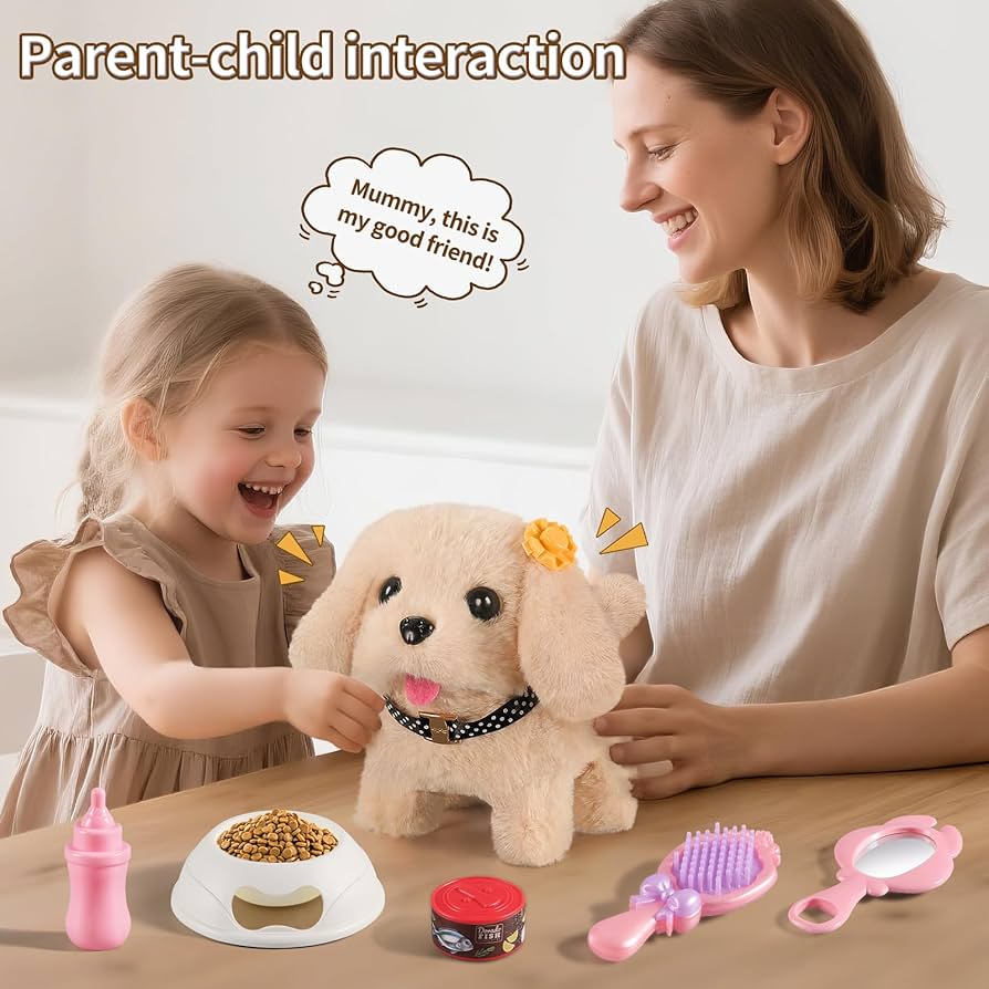 PupTales™ Electronic Plush Puppy Interactive Toys | Walks, Barks, Shake Tail