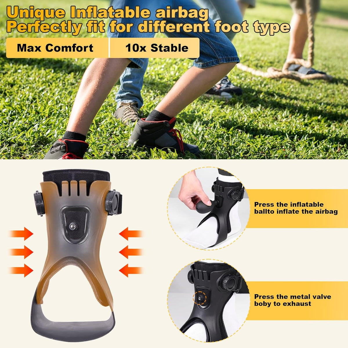 Ankle Brace Support With Inflatable Air Bag