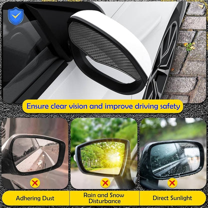 360° Blind Spot Mirror Rain Guard - Carbon Fiber