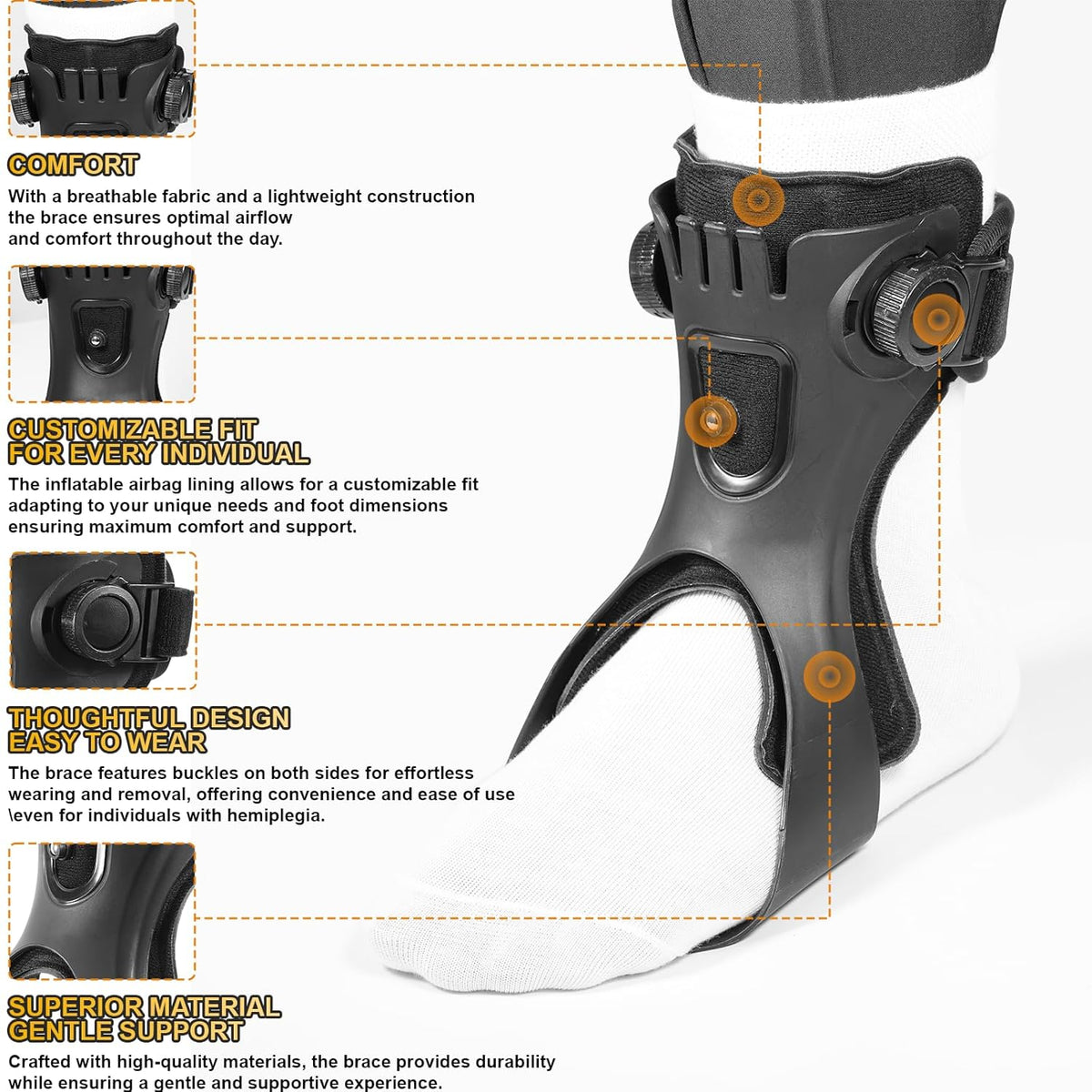 Ankle Brace Support With Inflatable Air Bag
