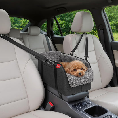 2-in-1 Center Console Pet Car Seat for Small Dogs & Cats