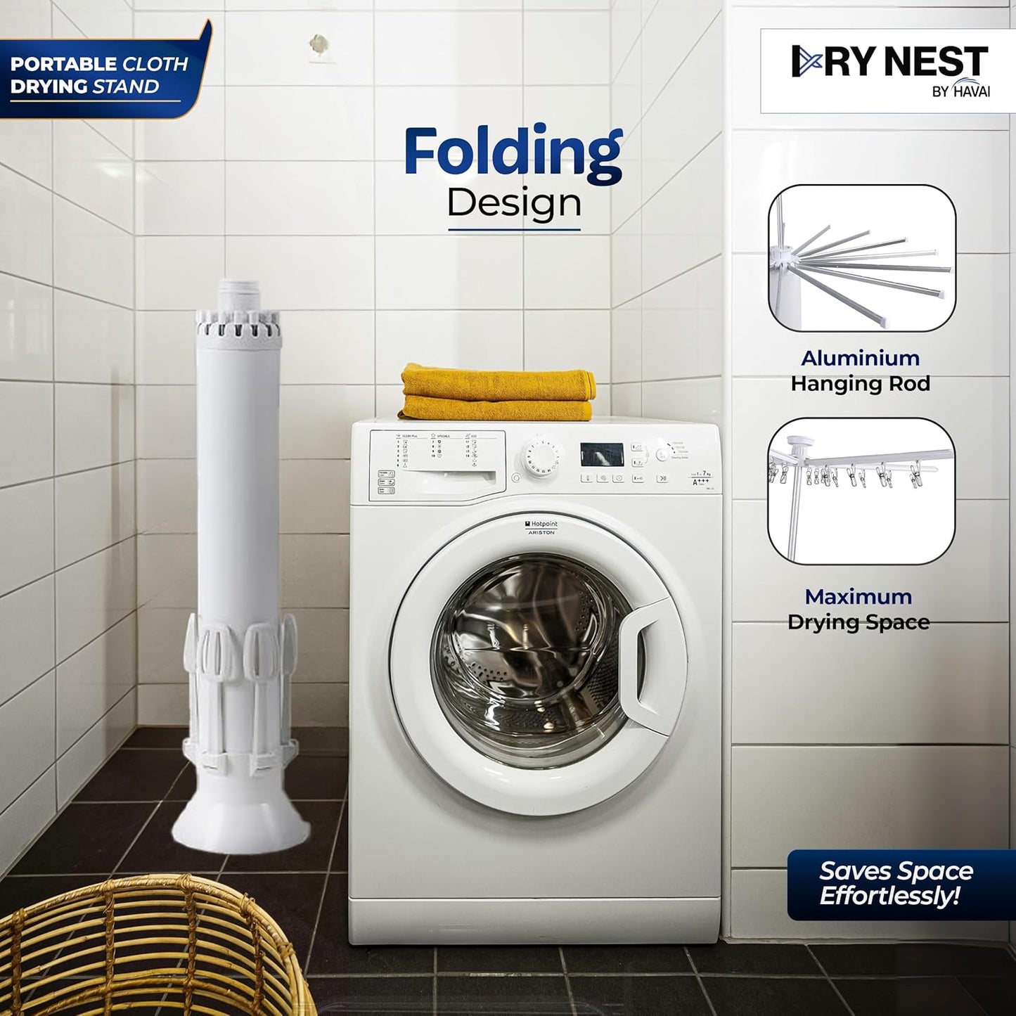 4-Layer Foldable 360° Rotating Clothe Drying Rack