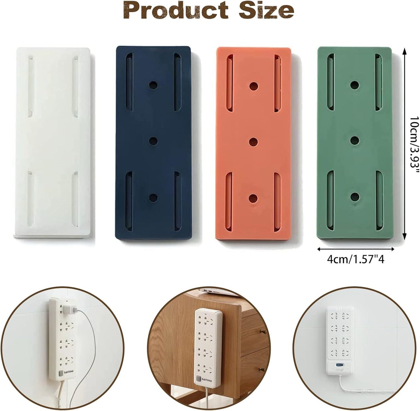 Adhesive Power Strip Socket Holder