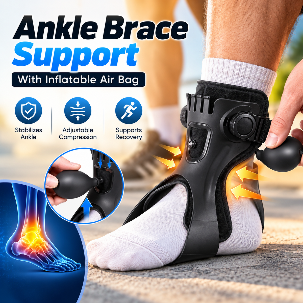 Ankle Brace Support With Inflatable Air Bag