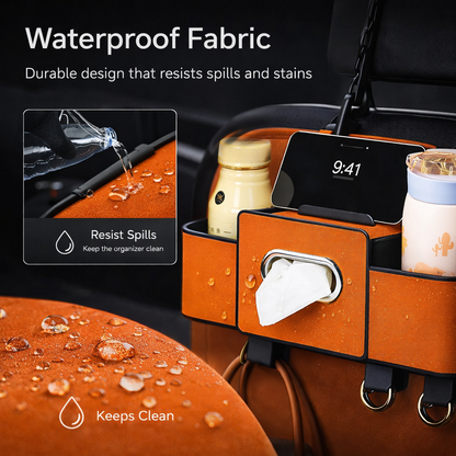 Car Backseat Organizer with Tissue & Cup Holder