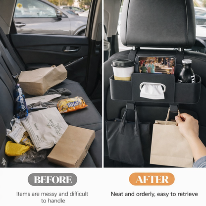 Car Backseat Organizer with Tissue & Cup Holder