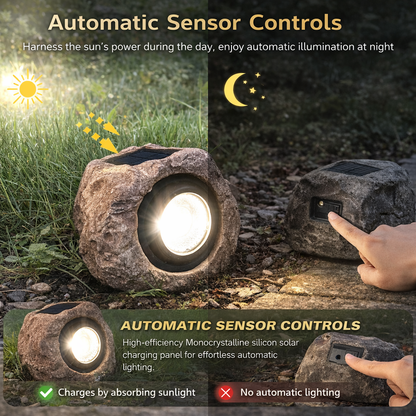 Solar LED Rock Garden Light (Waterproof)