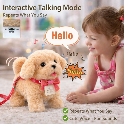 PupTales™ Electronic Plush Puppy Interactive Toys | Walks, Barks, Shake Tail