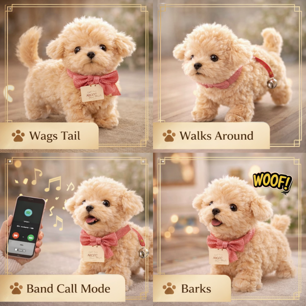 PupTales™ Electronic Plush Puppy Interactive Toys | Walks, Barks, Shake Tail