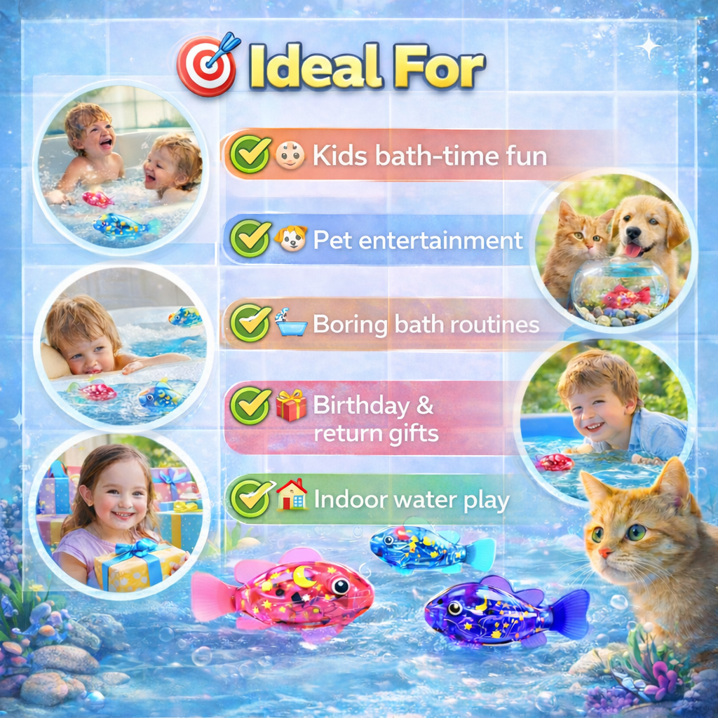 AquaGlow™ LED Swimming Robot Fish Toy