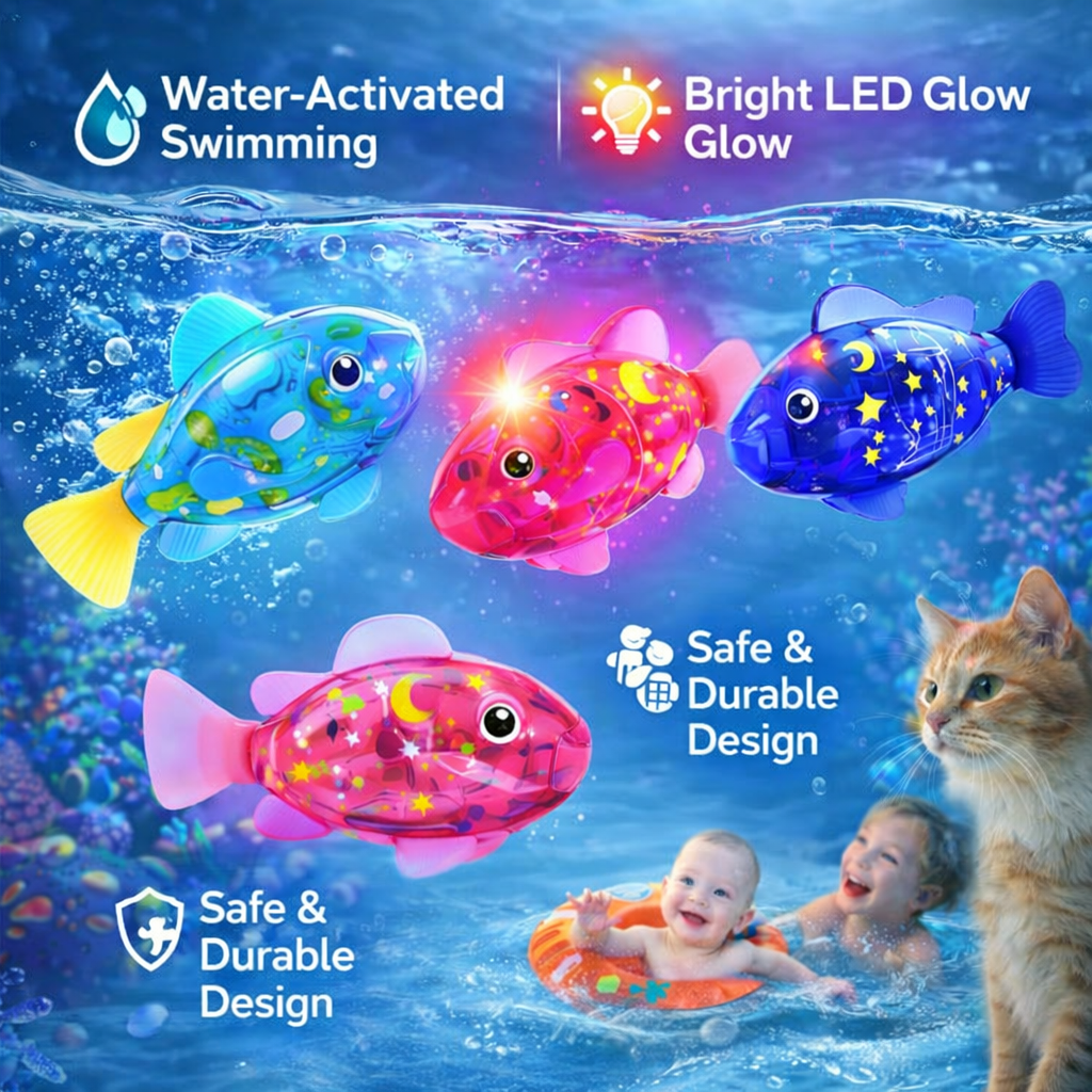 AquaGlow™ LED Swimming Robot Fish Toy
