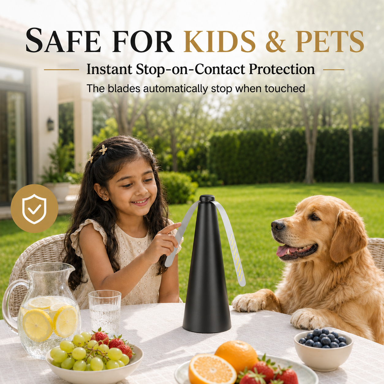 Fly Repellent Fan for Food & Outdoor Dining
