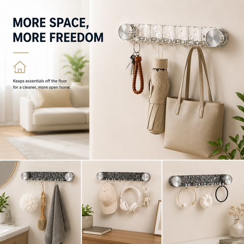Wall-Mounted Suction Hook Rack