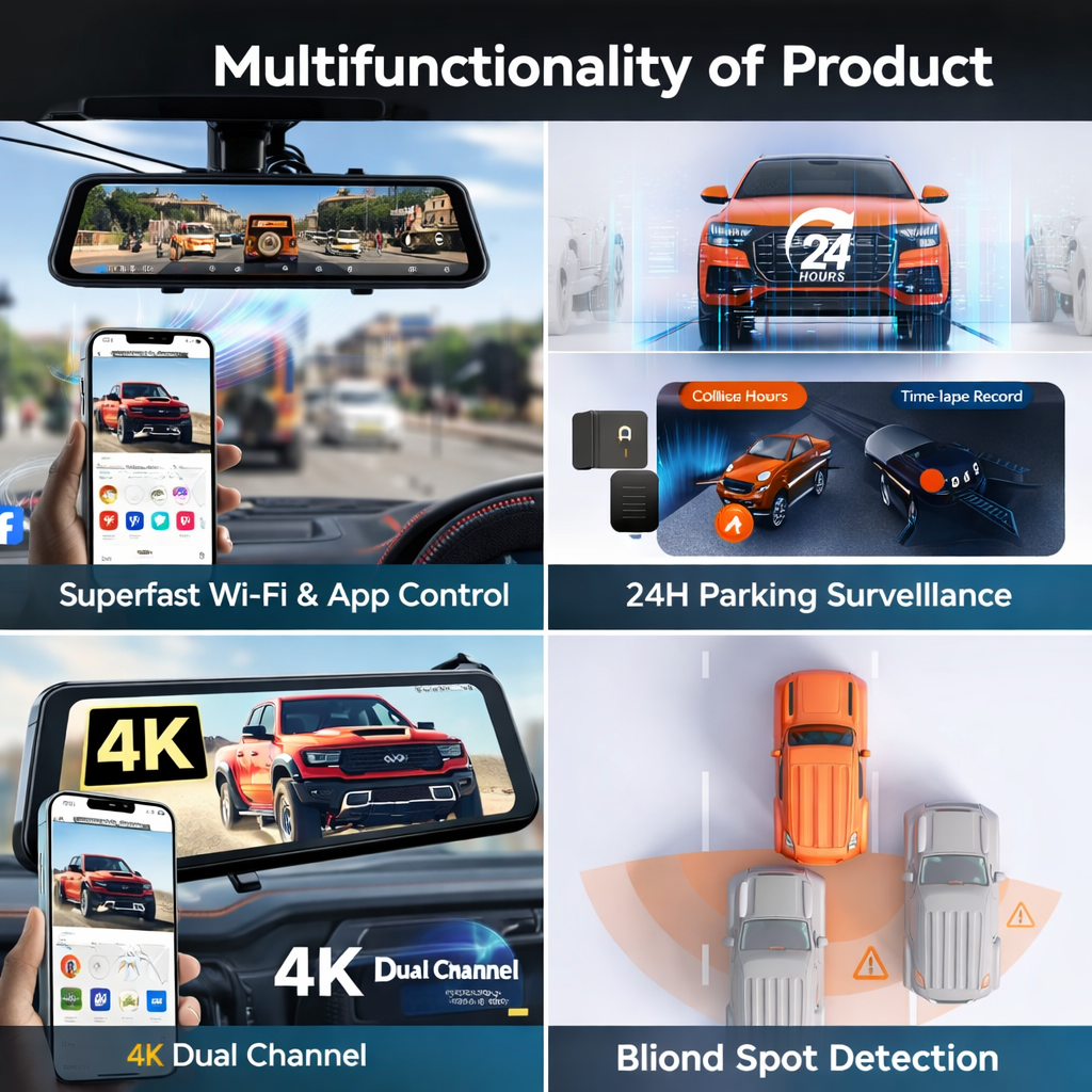 4K Smart Mirror Dash Cam Pro