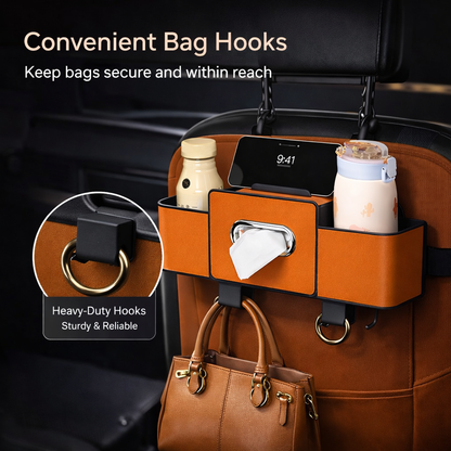 Car Backseat Organizer with Tissue & Cup Holder