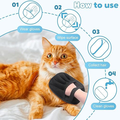 2-in-1 Pet Grooming & Hair Removal Gloves