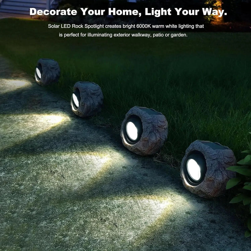 Solar LED Rock Garden Light (Waterproof)