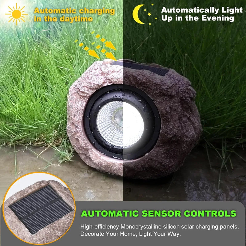 Solar LED Rock Garden Light (Waterproof)