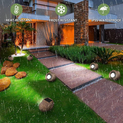 Solar LED Rock Garden Light (Waterproof)