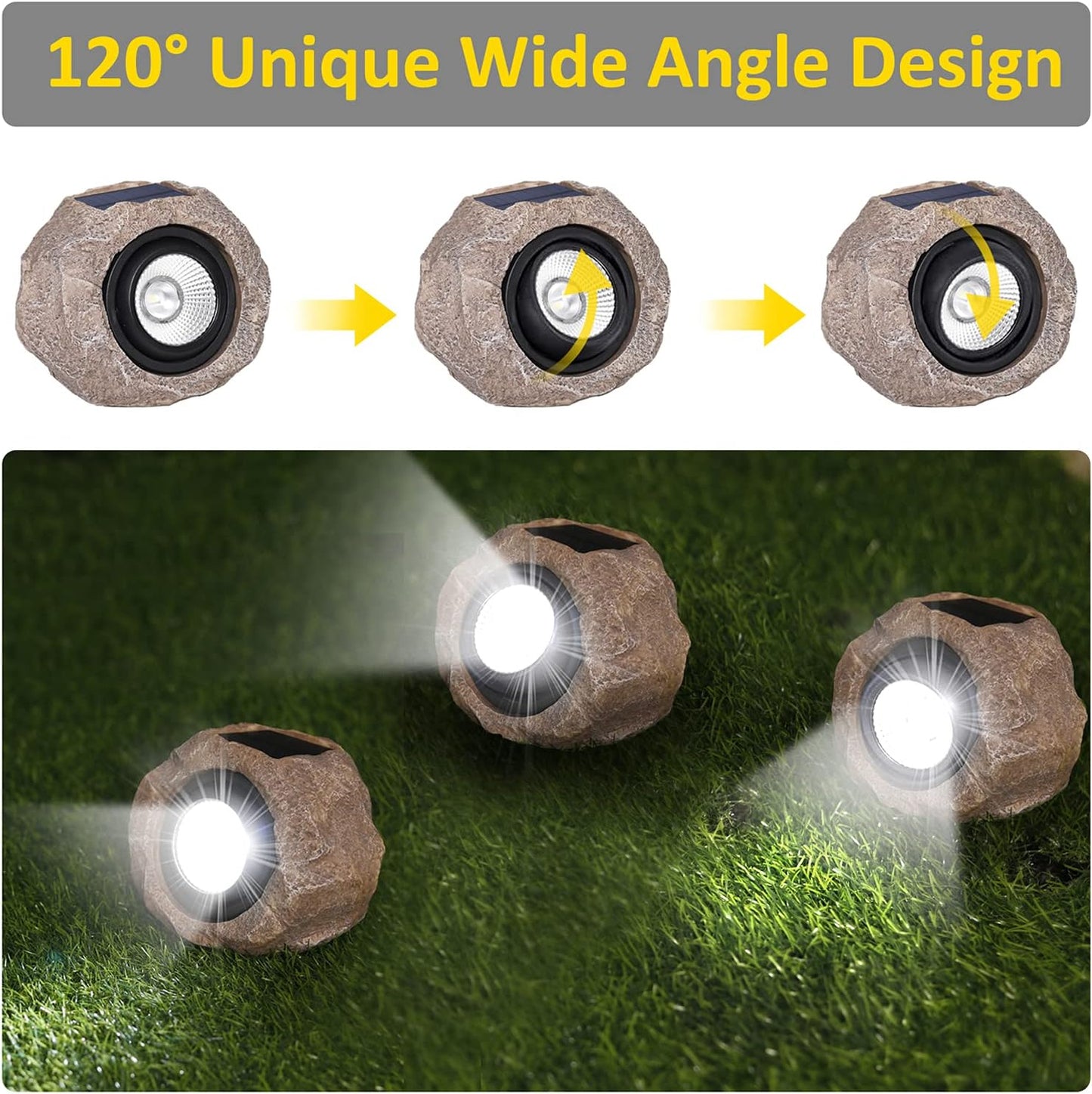 Solar LED Rock Garden Light (Waterproof)