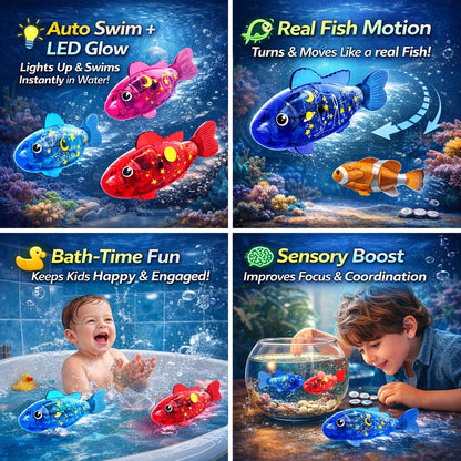AquaGlow™ LED Swimming Robot Fish Toy