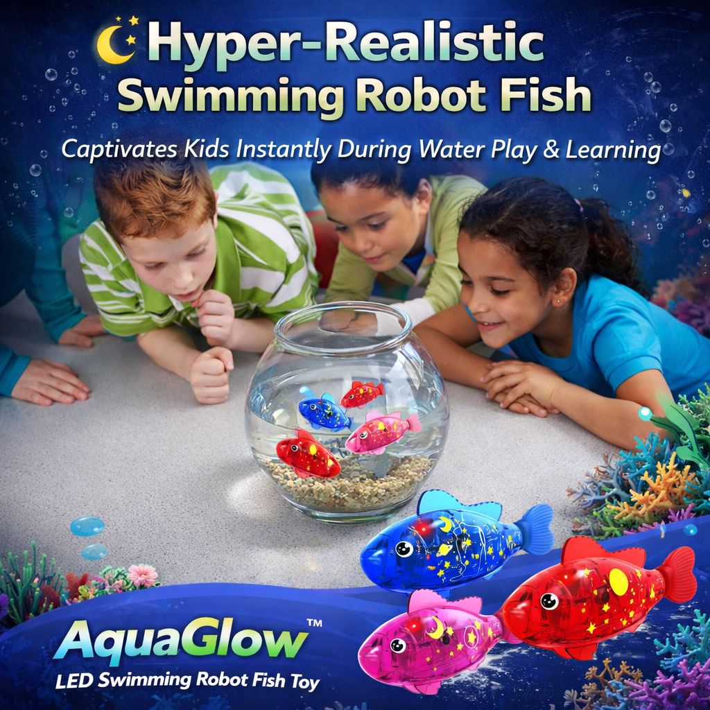 AquaGlow™ LED Swimming Robot Fish Toy