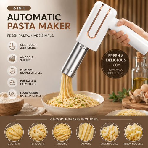6 in 1 Automatic Handheld Pasta Maker (Steel)