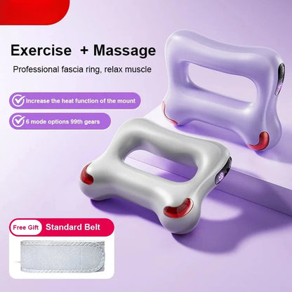 Vibrating Fascia Ring Massage Gun with 6-Speed Settings & Strap