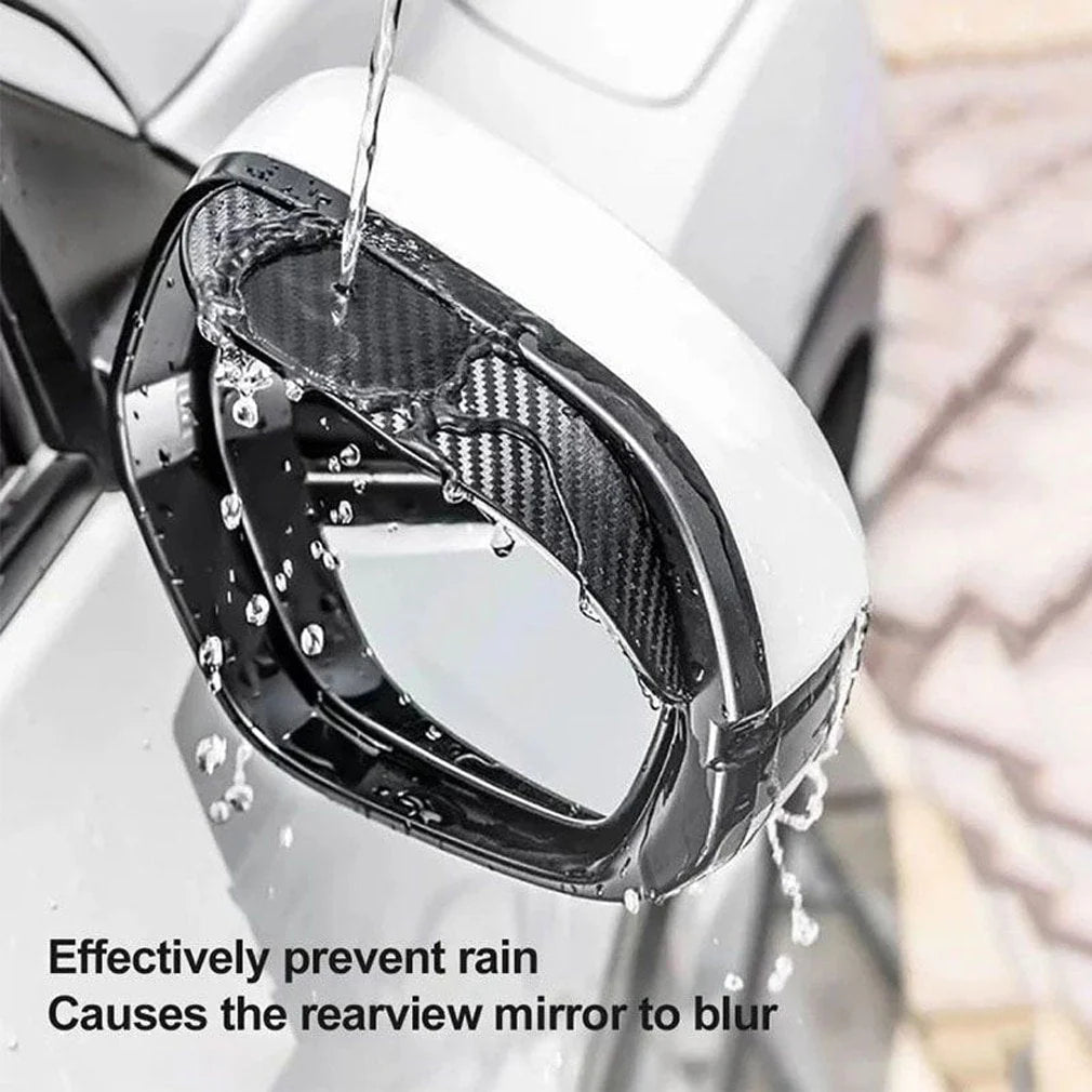 360° Blind Spot Mirror Rain Guard - Carbon Fiber