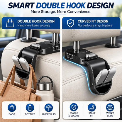 Car Seat Auto-Retractable Hook (Dual Hanger)