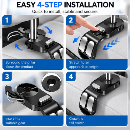Car Seat Auto-Retractable Hook (Dual Hanger)