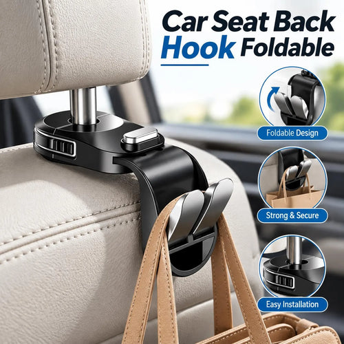 Car Seat Auto-Retractable Hook (Dual Hanger)