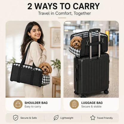 2-in-1 Center Console Pet Car Seat for Small Dogs & Cats