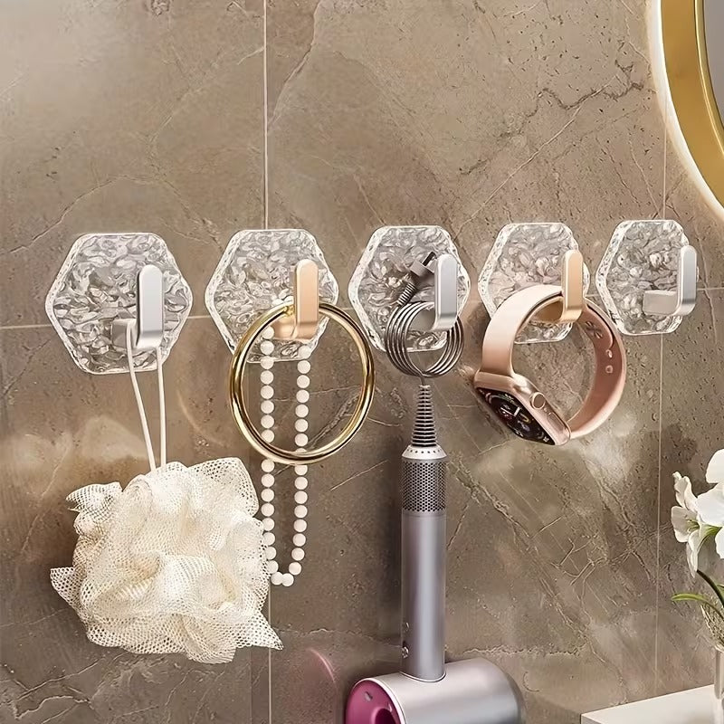 Water Ripple Hexagonal Adhesive Hook (Pack of 4)