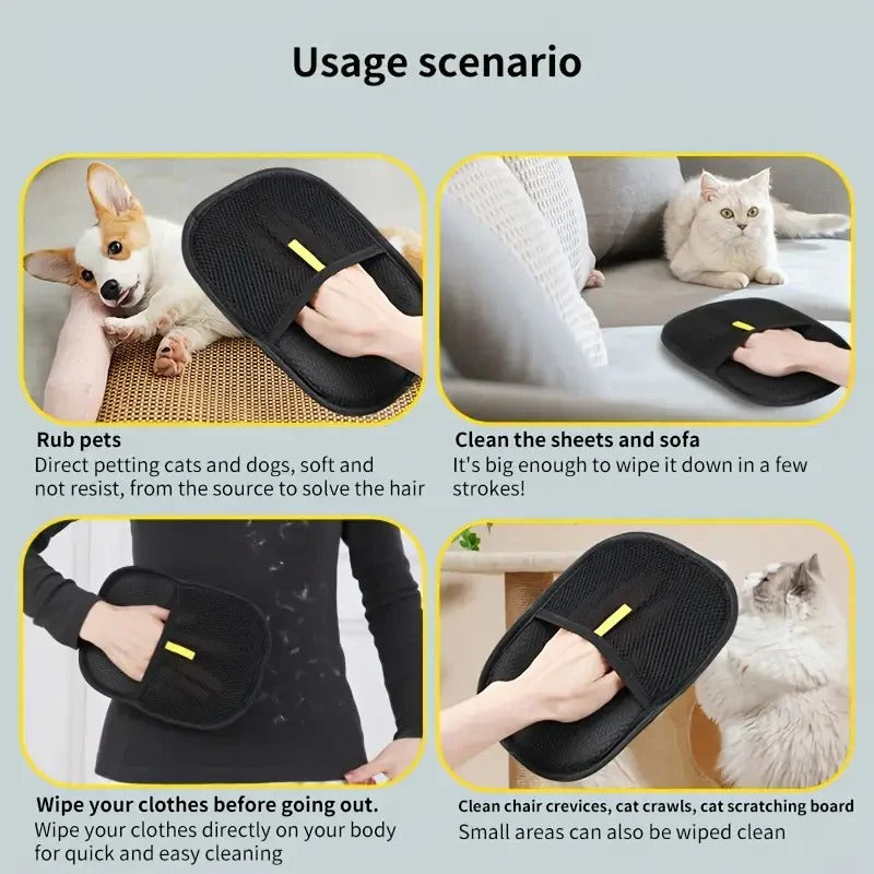 2-in-1 Pet Grooming & Hair Removal Gloves