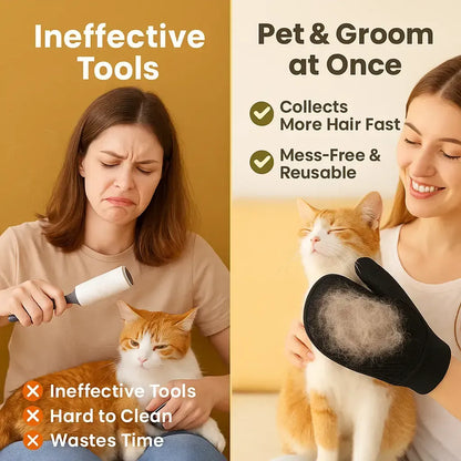2-in-1 Pet Grooming & Hair Removal Gloves
