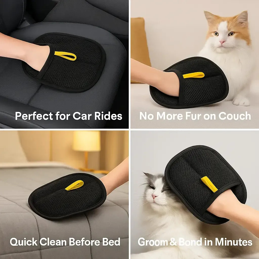 2-in-1 Pet Grooming & Hair Removal Gloves