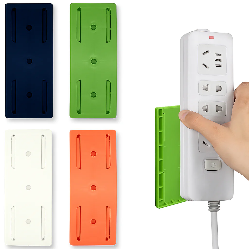 Adhesive Power Strip Socket Holder