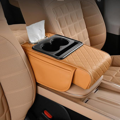 5-in-1 Car Armrest Console Cushion with Cup Holder